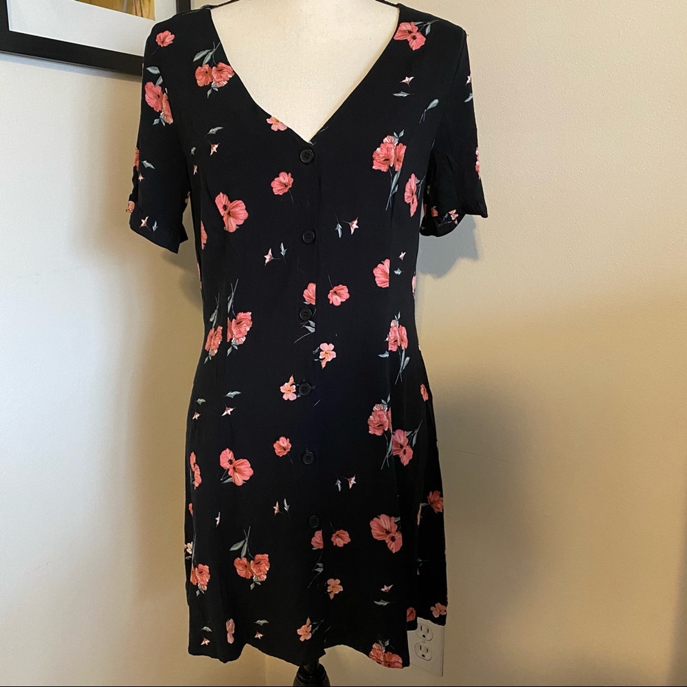 Black Floral Dress, Size 10